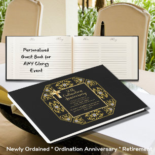 Livre D'or Anniversaire de l'Ordination personnalisée Black G