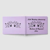 Livre D'or Anniversaire de mariage Fleurs noires abstraites V (Complet)