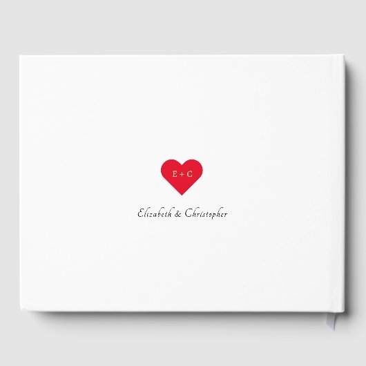 Livre D'or Anniversaire des Mariages du coeur noir et blanc (Verso)