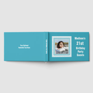 Livre D'or Anniversaire du texte et de la couleur personnalis