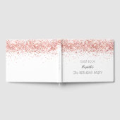 Livre D'or Anniversaire fête blanche rose or nom (Complet)