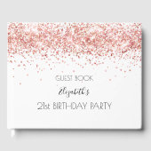 Livre D'or Anniversaire fête blanche rose or nom (Recto)