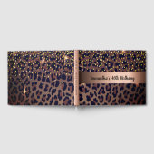 Livre D'or Anniversaire léopard animal rose nom or (Complet)