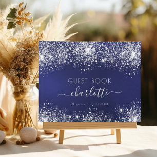 Livre D'or Anniversaire marine bleu argent parties scintillan