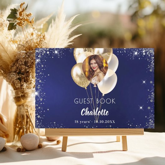 Livre d'or anniversaire marine bleu photo ballons