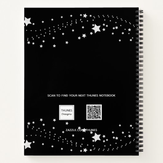 Livre d'or anniversaire noir argent étoile nom (Dos)