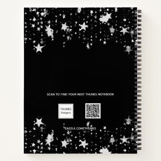 Livre d'or anniversaire noir argent étoile nom (Dos)