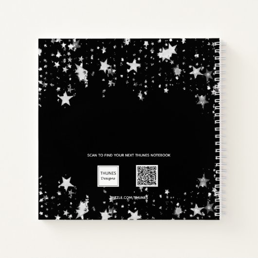 Livre d'or anniversaire noir argent étoile nom (Dos)