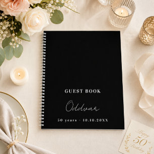 Livre d'or anniversaire noir blanc nom simple mec