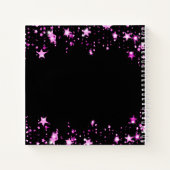 Livre d'or anniversaire noir rose étoiles nom (Dos)