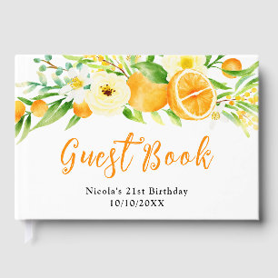 Livre D'or Anniversaire Oranges et Fleurs