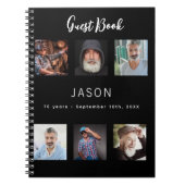 Livre d'or anniversaire photo collage noir budget (Devant)