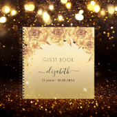 Livre d'or anniversaire rose fleurons parties scin