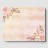 Livre D'or Anniversaire rose or blush floral pampas herbe (Verso)