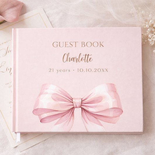 Livre D'or Anniversaire rose pâle