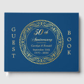 Livre D'or Anniversaire Royal Blue Gold Circle (Recto)
