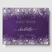Livre D'or Anniversaire violet argent parties scintillant mon (Recto)