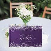Livre D'or Anniversaire violet argent parties scintillant mon