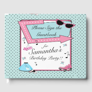 Livre D'or Any Age, 1950 Retro Birthday Guest Book