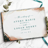 Livre D'or Aquarelle Abstraite moderne Turquoise et Mariage e