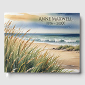 Livre D'or Aquarelle Beach Grass et Ocean Scene (Recto)