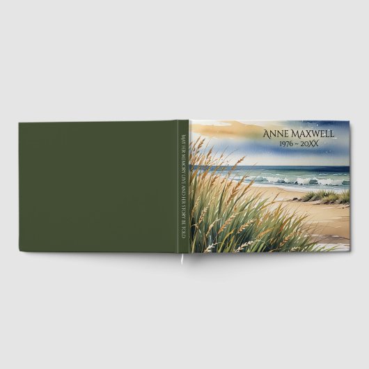 Livre D'or Aquarelle Beach Grass et Ocean Scene (Complet)