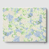 Livre D'or Aquarelle Bleu et Blanc Hydrangea Crest (Verso)