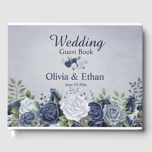 Livre D'or Aquarelle bleu foncé (Recto)