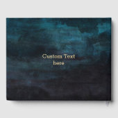 Livre D'or Aquarelle bleu marine et Mariage or Monogramme (Verso)