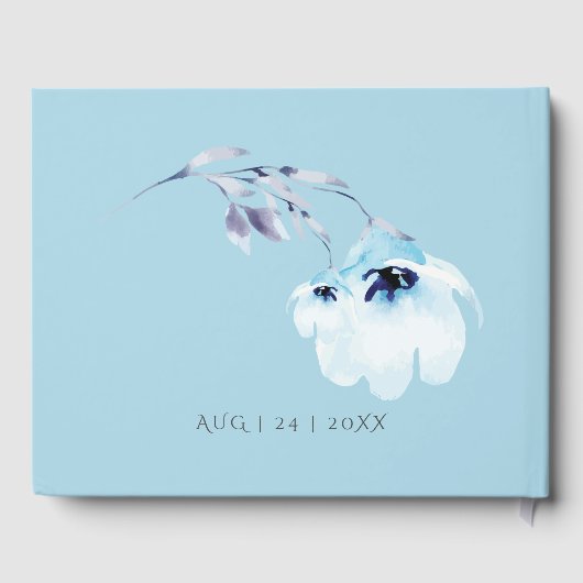 Livre d'or | Aquarelle bleu pâle Jardin d'anémone (Verso)