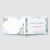 Livre D'or Aquarelle Bleu Rose Vert feuillage (Complet)