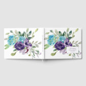 Livre D'or Aquarelle bleu violet Mariage floral (Complet)