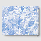 Livre D'or Aquarelle bleue Mariage de fleurs botaniques (Verso)