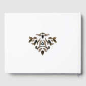 Livre D'or Aquarelle Bois Laurel Crest Monogramme Mariage (Verso)