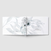 Livre D'or Aquarelle Botanique et Florale en bleu Dusty (Complet)