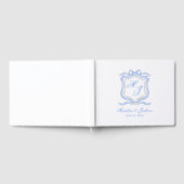 Livre D'or Aquarelle Designer Blue Monogram Crest (Complet)