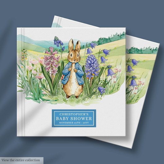 Livre D'or Aquarelle douce Baby shower Peter Rabbit