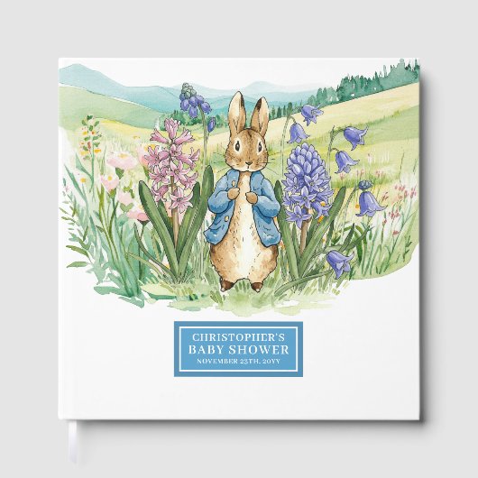 Livre D'or Aquarelle douce Baby shower Peter Rabbit (Recto)