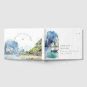 Livre D'or Aquarelle douce Côte Thaïlande Mariage marin (Complet)
