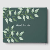 Livre D'or Aquarelle Eucalyptus Botanique, Vert Turquoise Per (Verso)