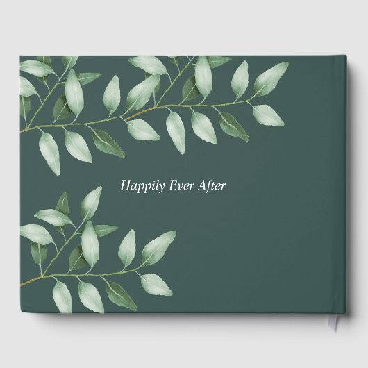 Livre D'or Aquarelle Eucalyptus Botanique, Vert Turquoise Per (Verso)