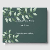 Livre D'or Aquarelle Eucalyptus Botanique, Vert Turquoise Per (Recto)