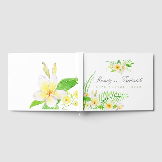 Livre D'or Aquarelle exotique Frangipanis Mariage (Complet)