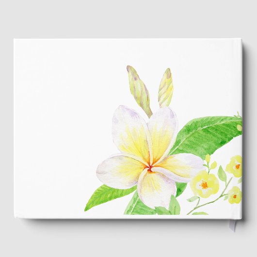 Livre D'or Aquarelle exotique Frangipanis Mariage (Verso)