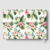 Livre D'or Aquarelle Fleurs tropicales et Mariage de verdure (Verso)