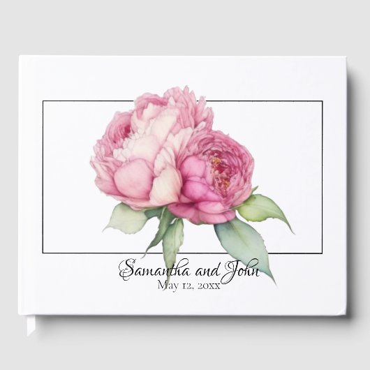 Livre D'or Aquarelle florale rose pis rose roses roses (Recto)