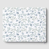 Livre D'or Aquarelle florale rustique Mariage bleu foncé (Verso)