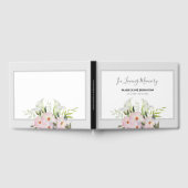 Livre D'or Aquarelle funéraire Blanc Calla Lily Fleurs Roses (Complet)