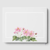 Livre D'or Aquarelle funéraire Doux rose japonais anémone (Verso)