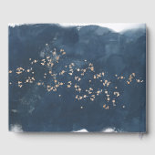 Livre D'or Aquarelle Indigo brillant Mariage or (Verso)